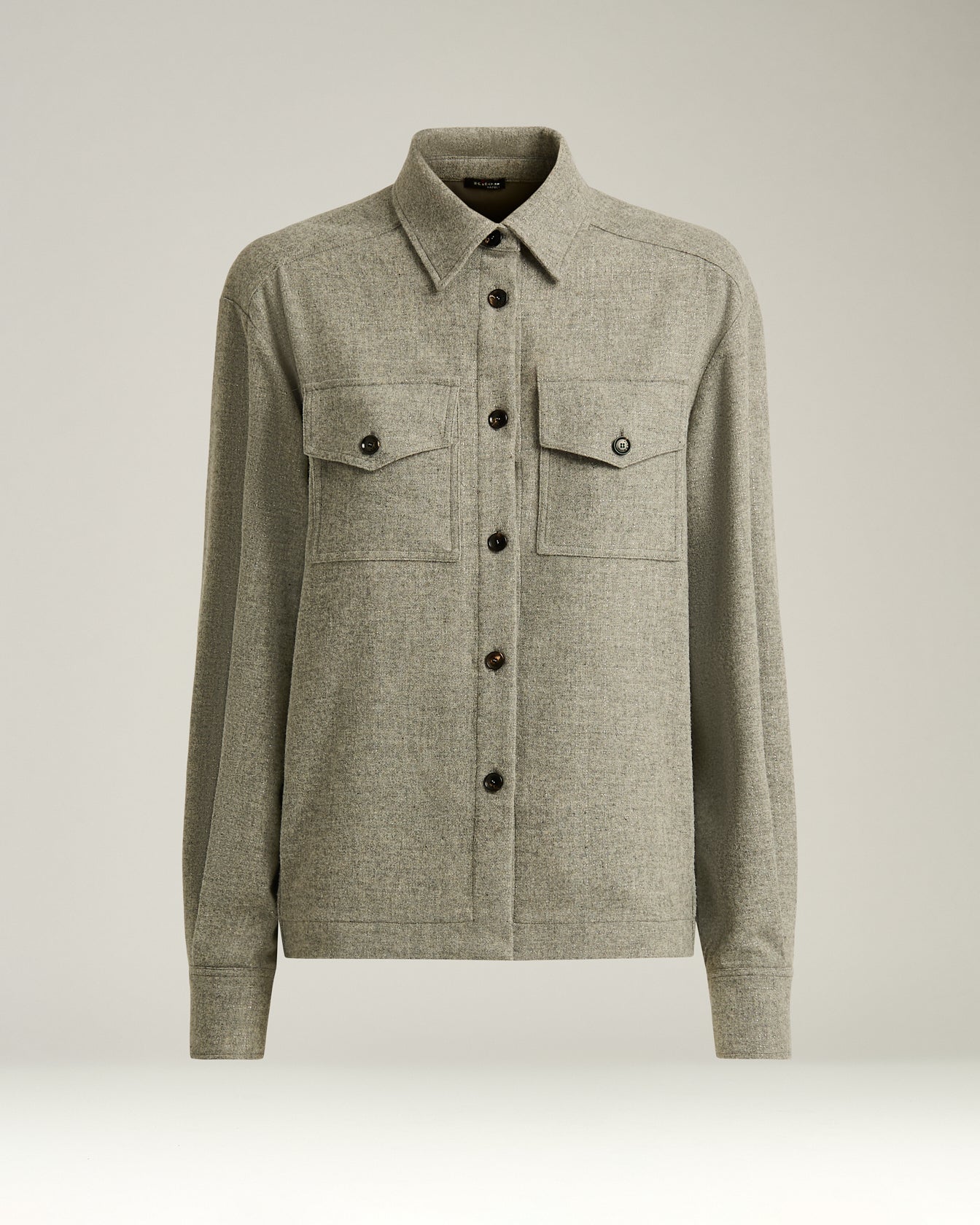 light gray wool and cashmere-blend overshirt