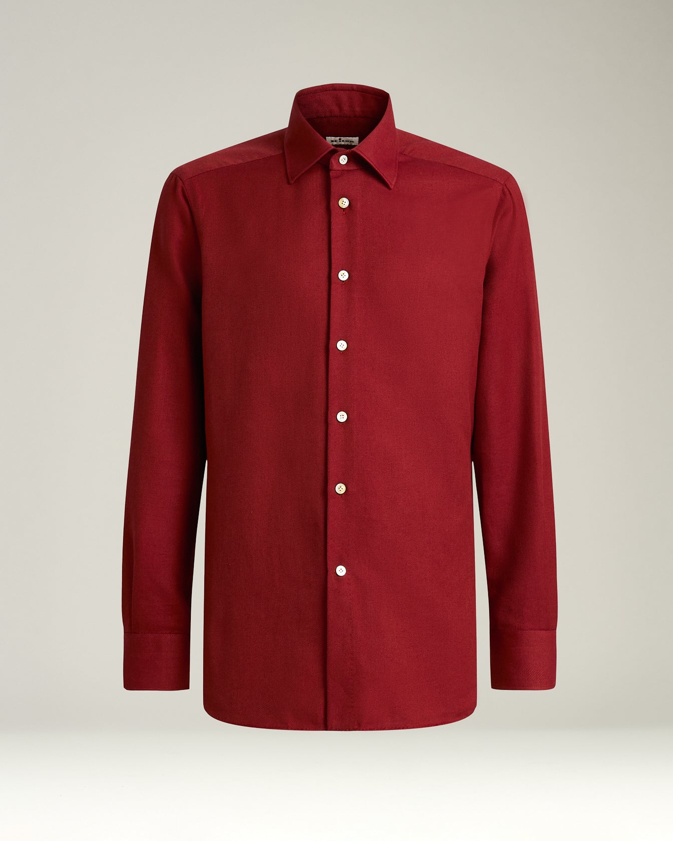 Burgundy cotton and cashmere flannel men's shirt