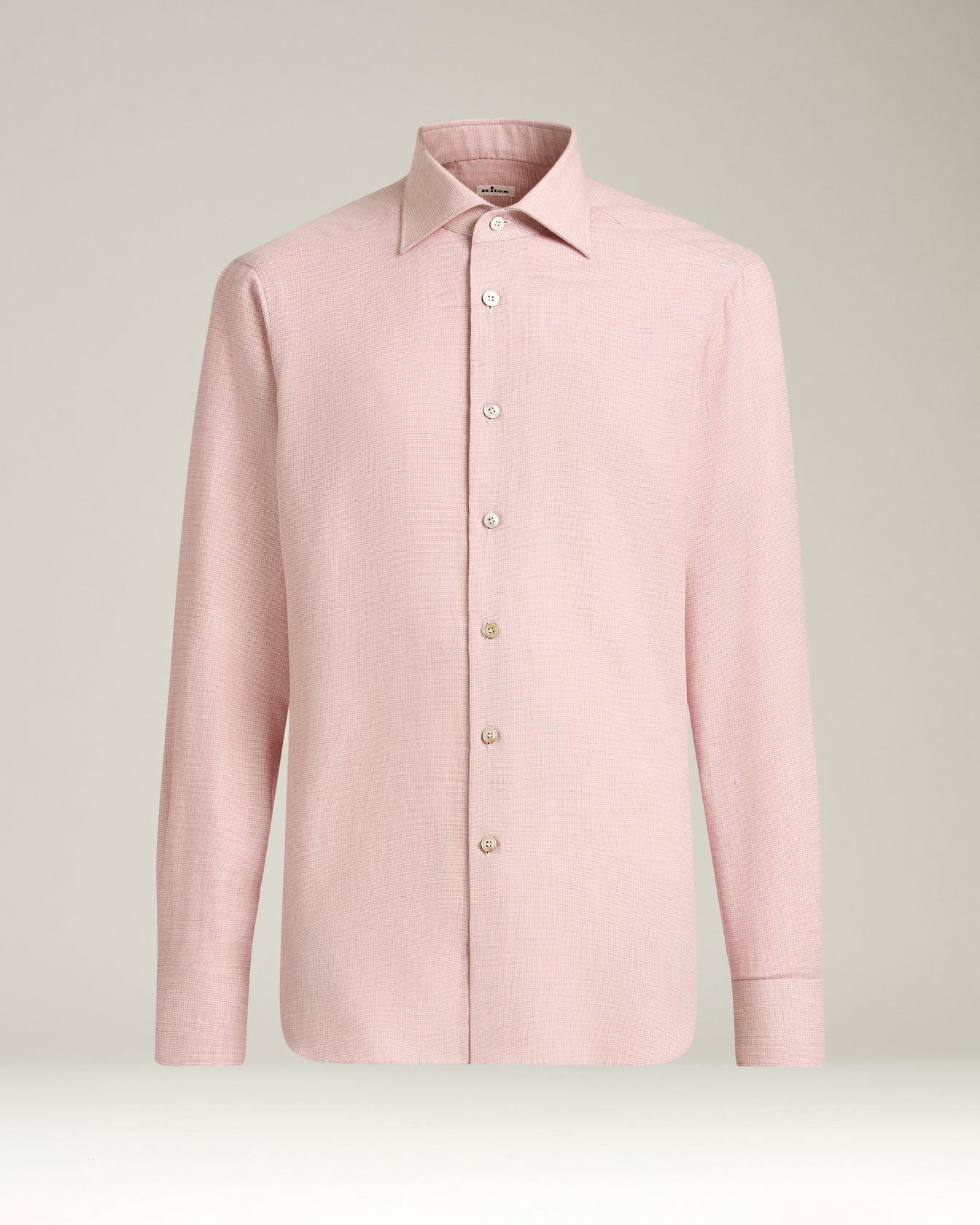 light-pink cotton and cashmere flannel men's shirt