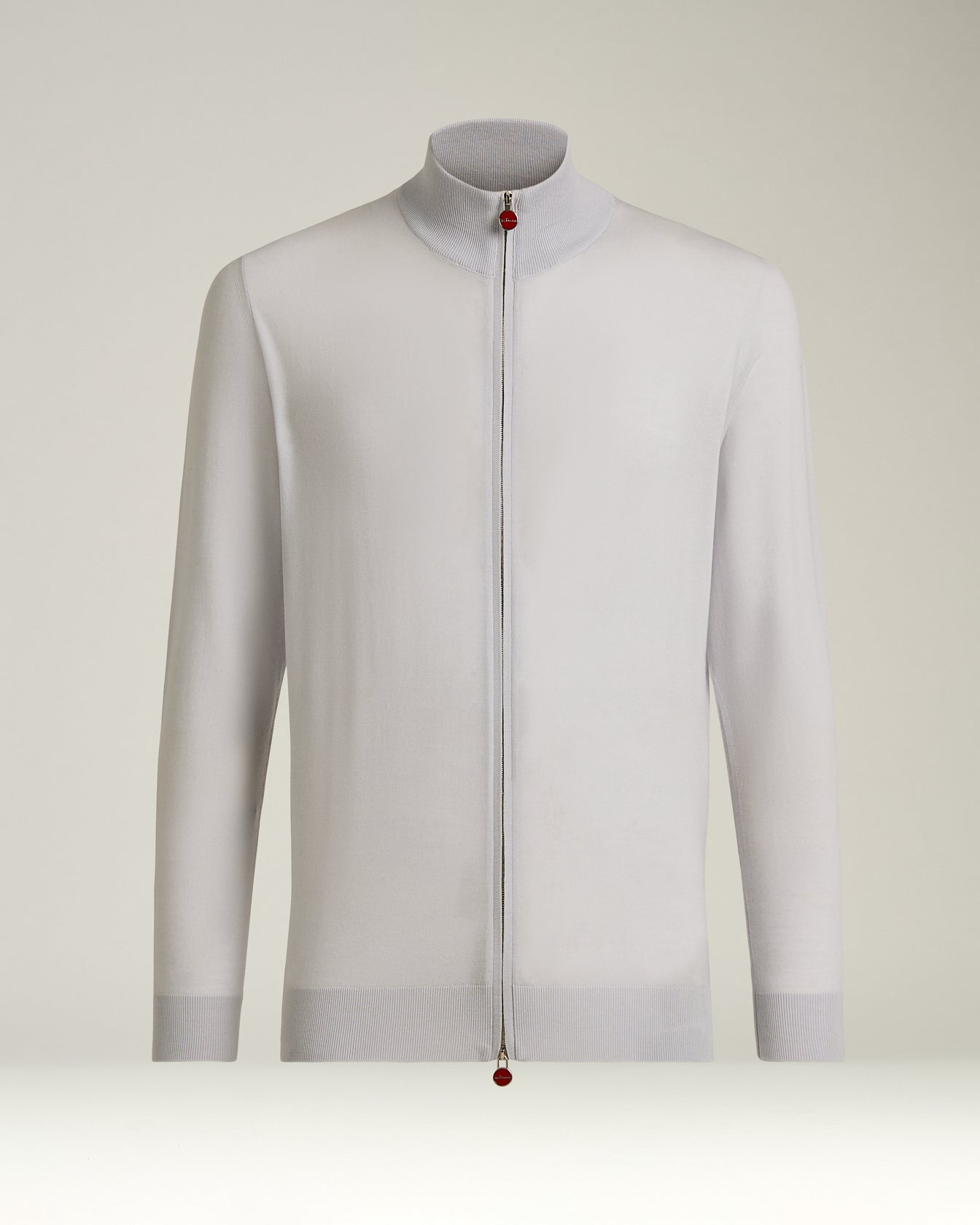 men's optical white full-zip cashmere cardigan