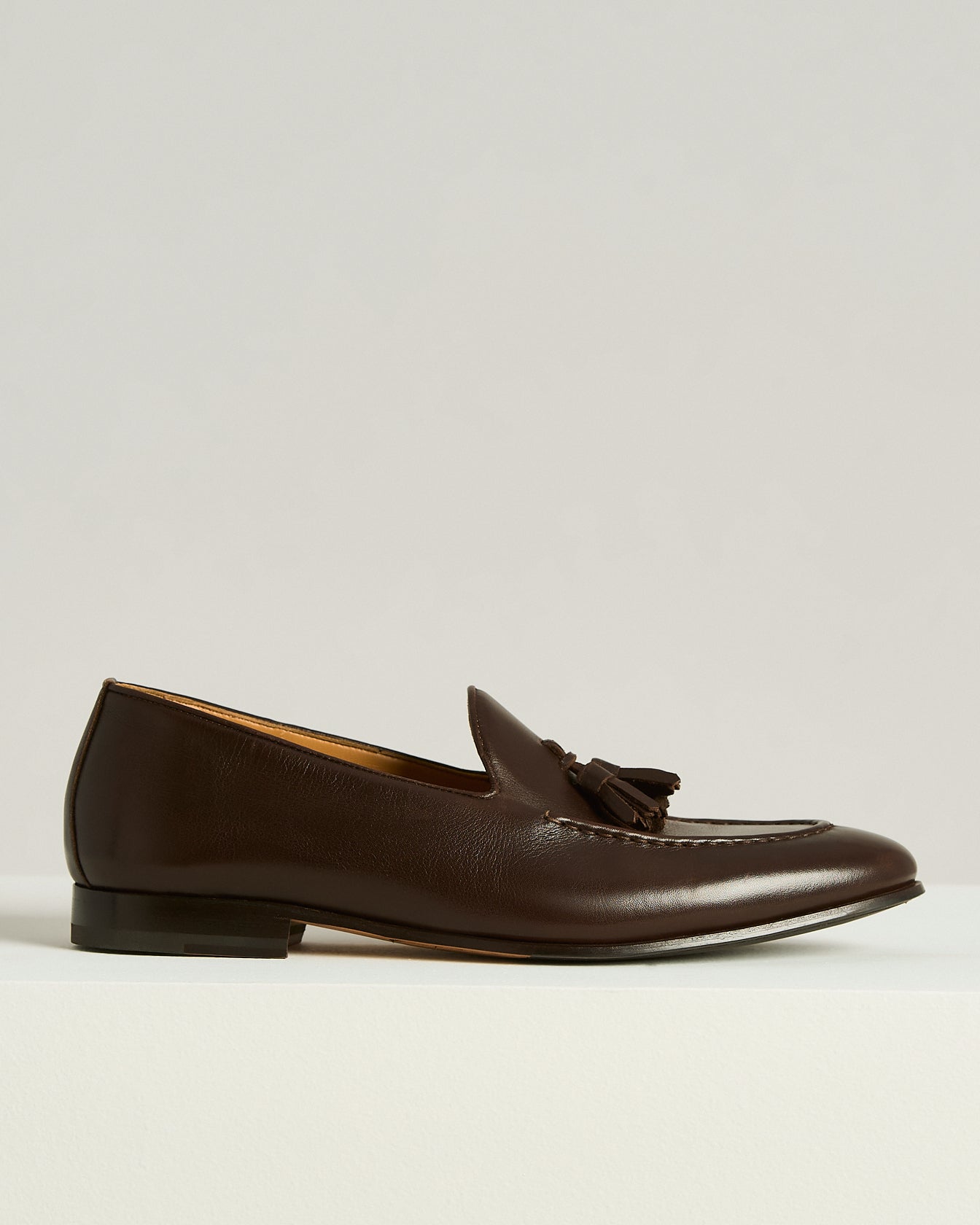 mens dress loafers with tassels New Black Fringes Penny Loafer Slip Ons Business Shoes For have style with these dapper Keaton loafers Calfskin Tassel Loafer Dark Brown