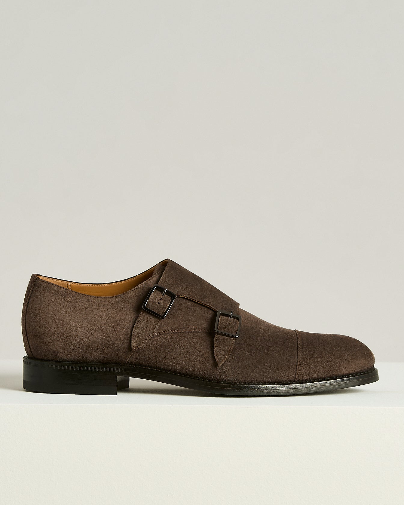 Men's dark brown calfskin buckle leather shoes Men's dark brown calfskin buckle leather shoes