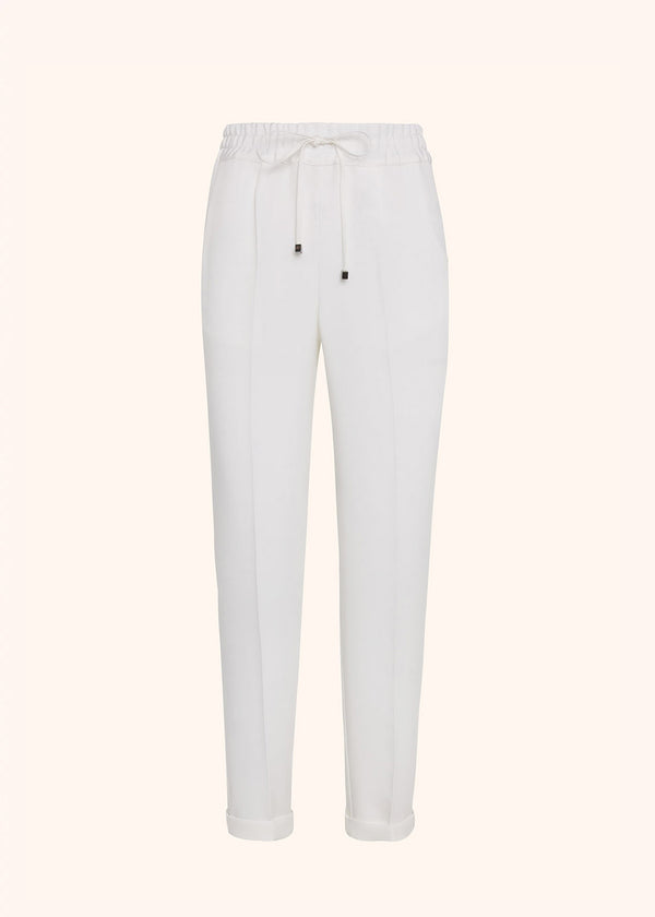 Kiton white trousers for woman, made of silk
