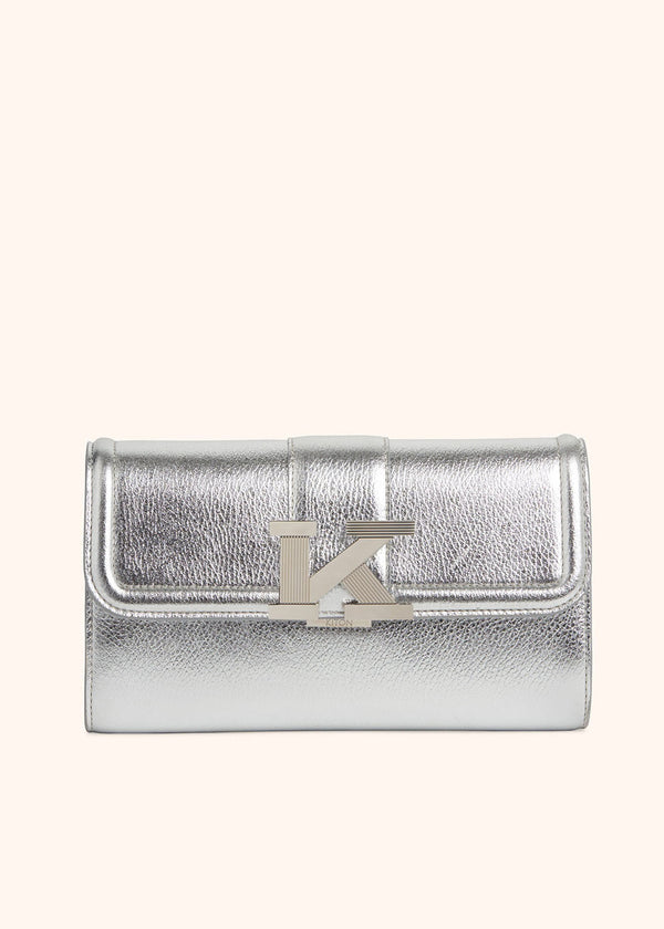 Kiton silver bag for woman, made of lambskin