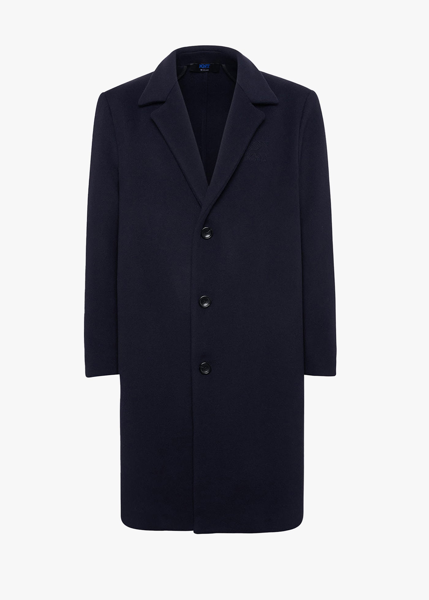 Navy blue virgin wool coat – Kiton USA