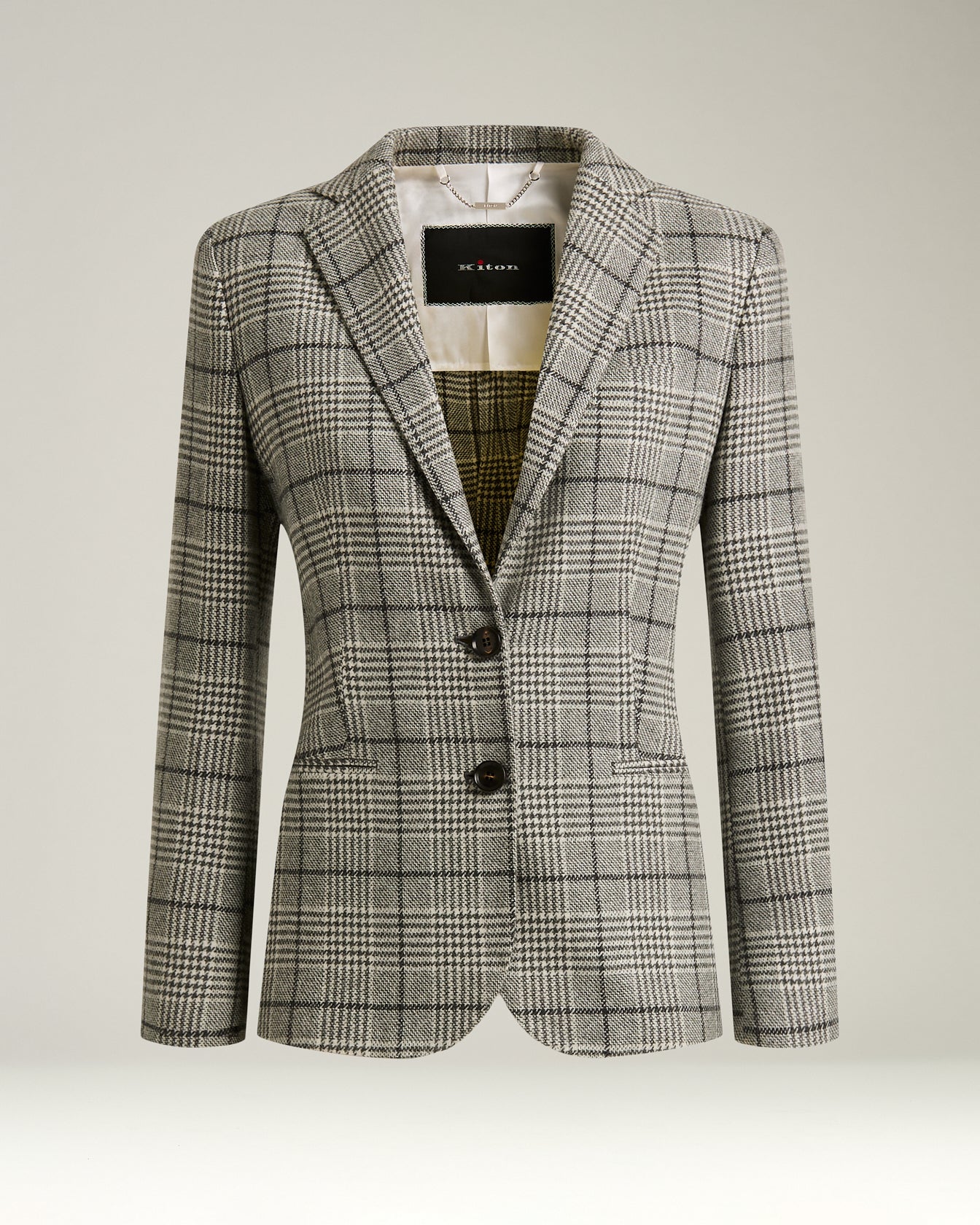 black/white prince of wales cashmere blazer