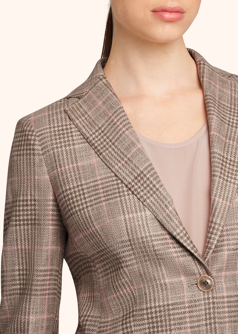 Kiton beige jacket for woman, in silk 4