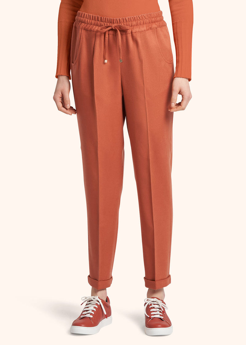 Kiton rust trousers for woman, in cashmere 2