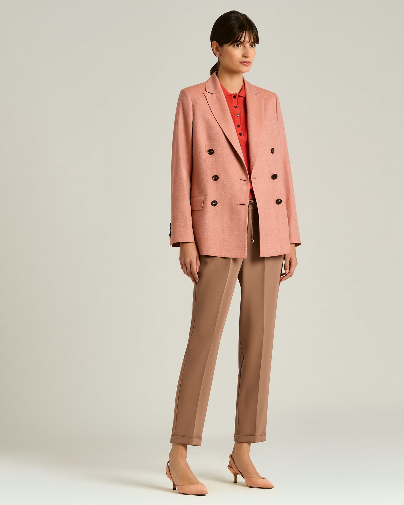 SILK TROUSERS WITH ELASTICATED WAIST