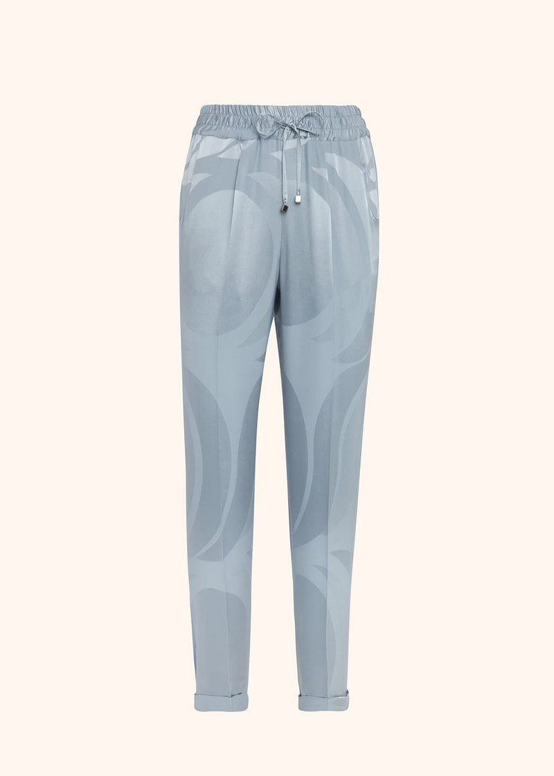 Kiton celestial blue trousers for woman, in silk 1