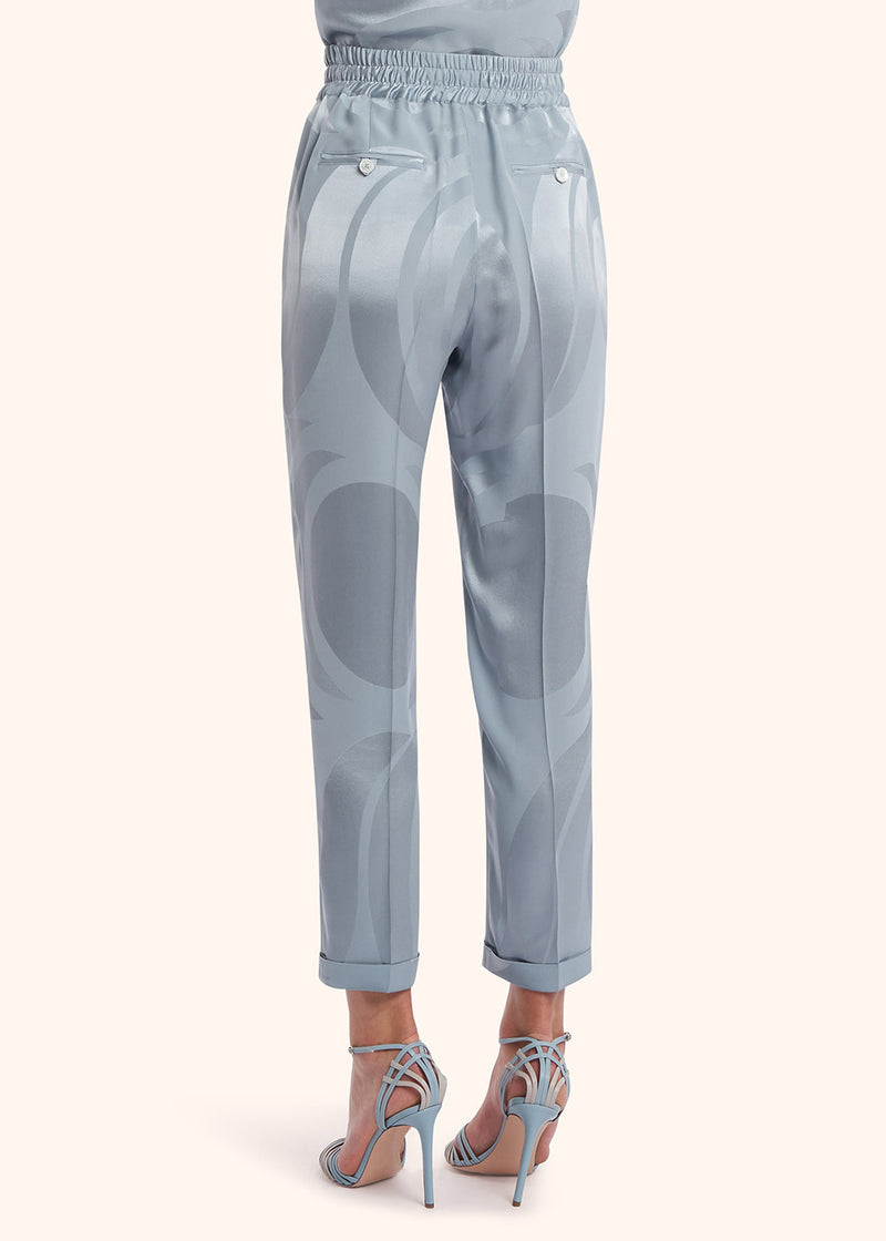 Kiton celestial blue trousers for woman, in silk 3