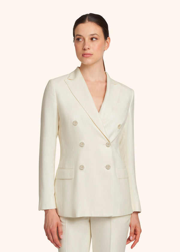 Kiton white jacket for woman, in viscose 2