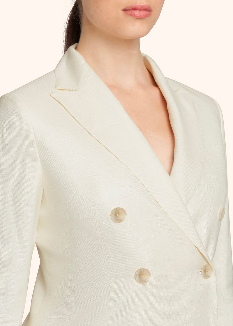 Kiton white jacket for woman, in viscose 4