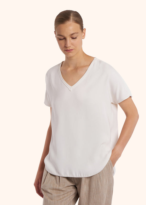 Kiton white shirt for woman, in silk 2
