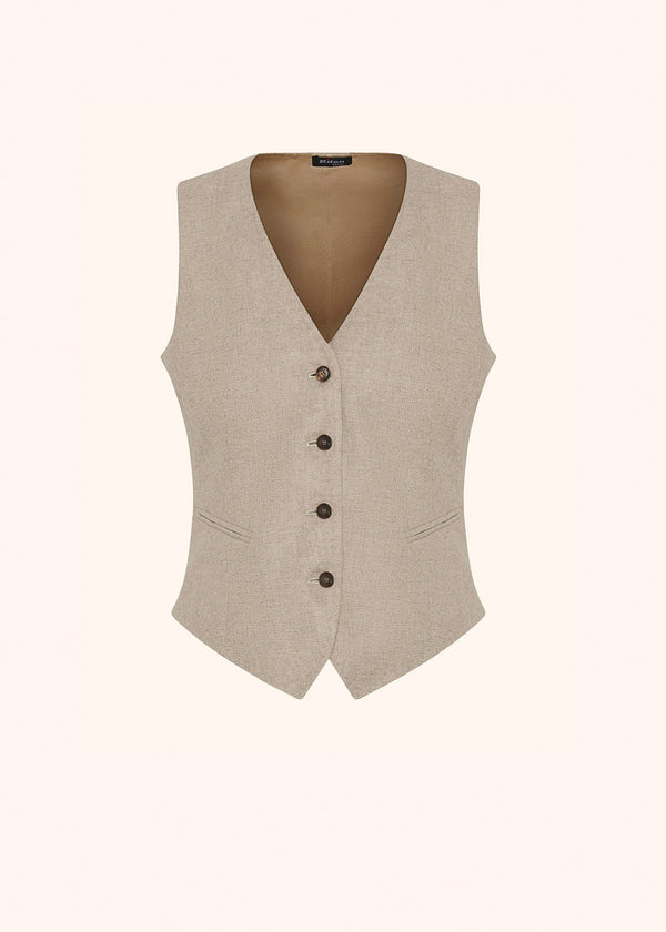 Kiton beige vest for woman, in cashmere 1