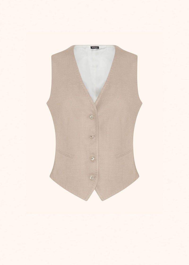 Kiton beige vest for woman, in silk 1