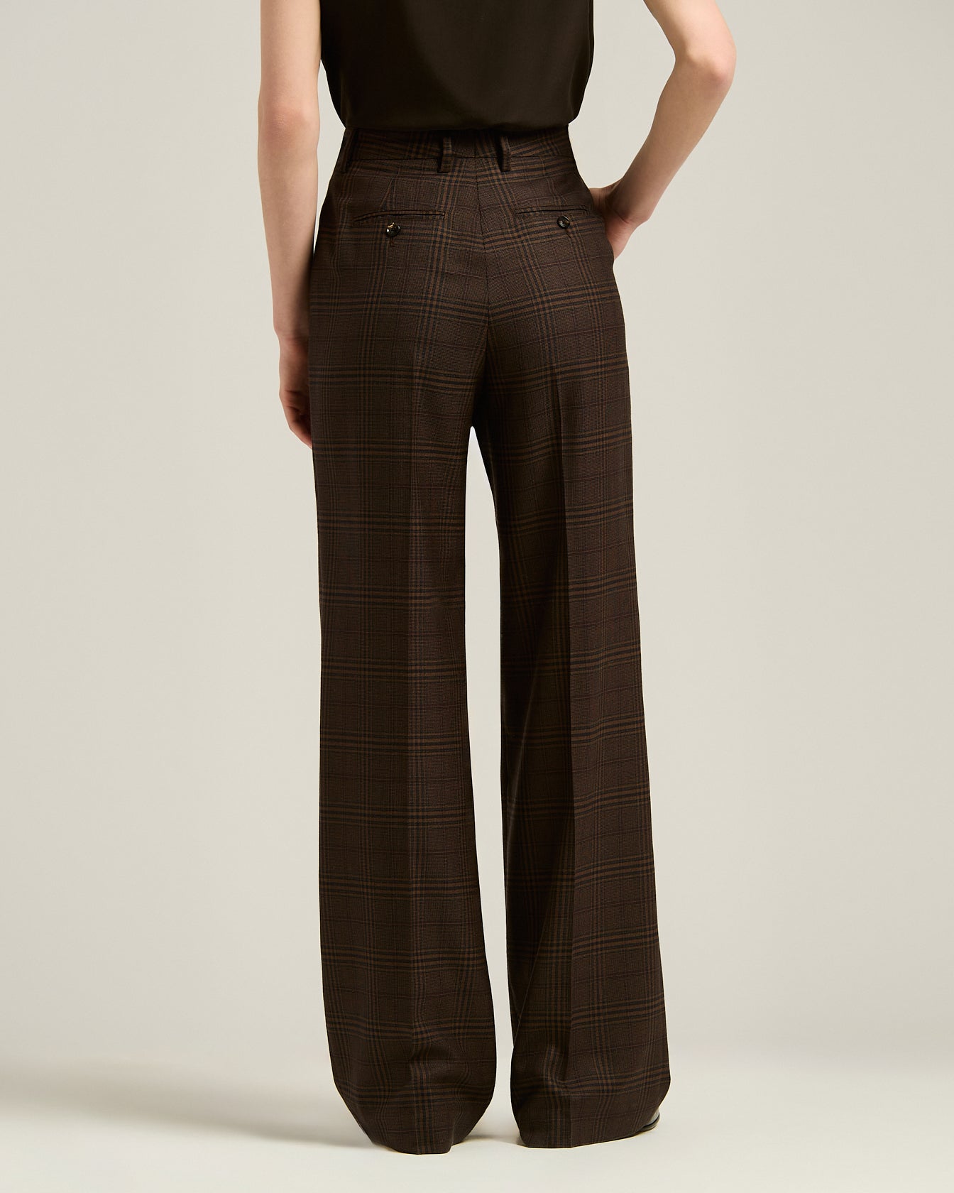 GLEN PLAID CASHMERE TROUSERS