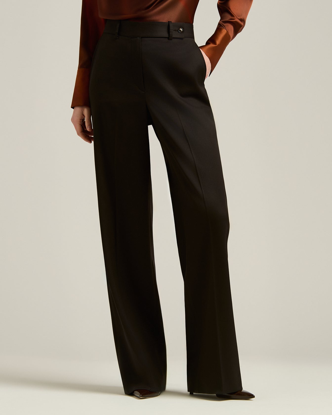 MONOCHROME WOOL TROUSERS
