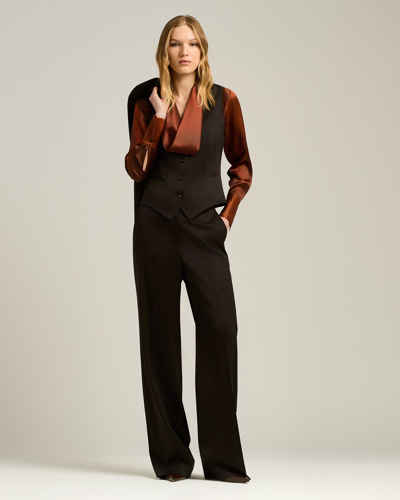 MONOCHROME WOOL TROUSERS