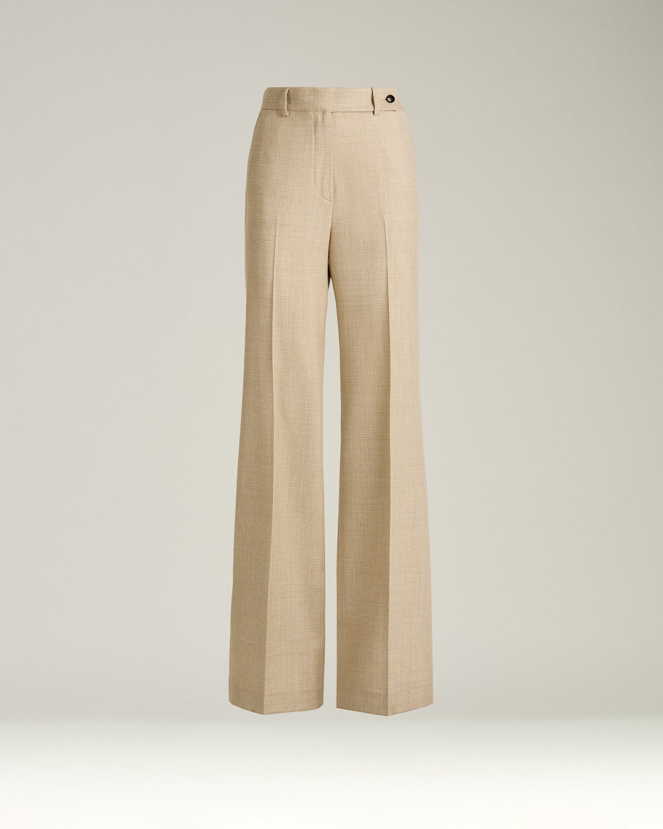GLEN PLAID WOOL BLEND TROUSERS
