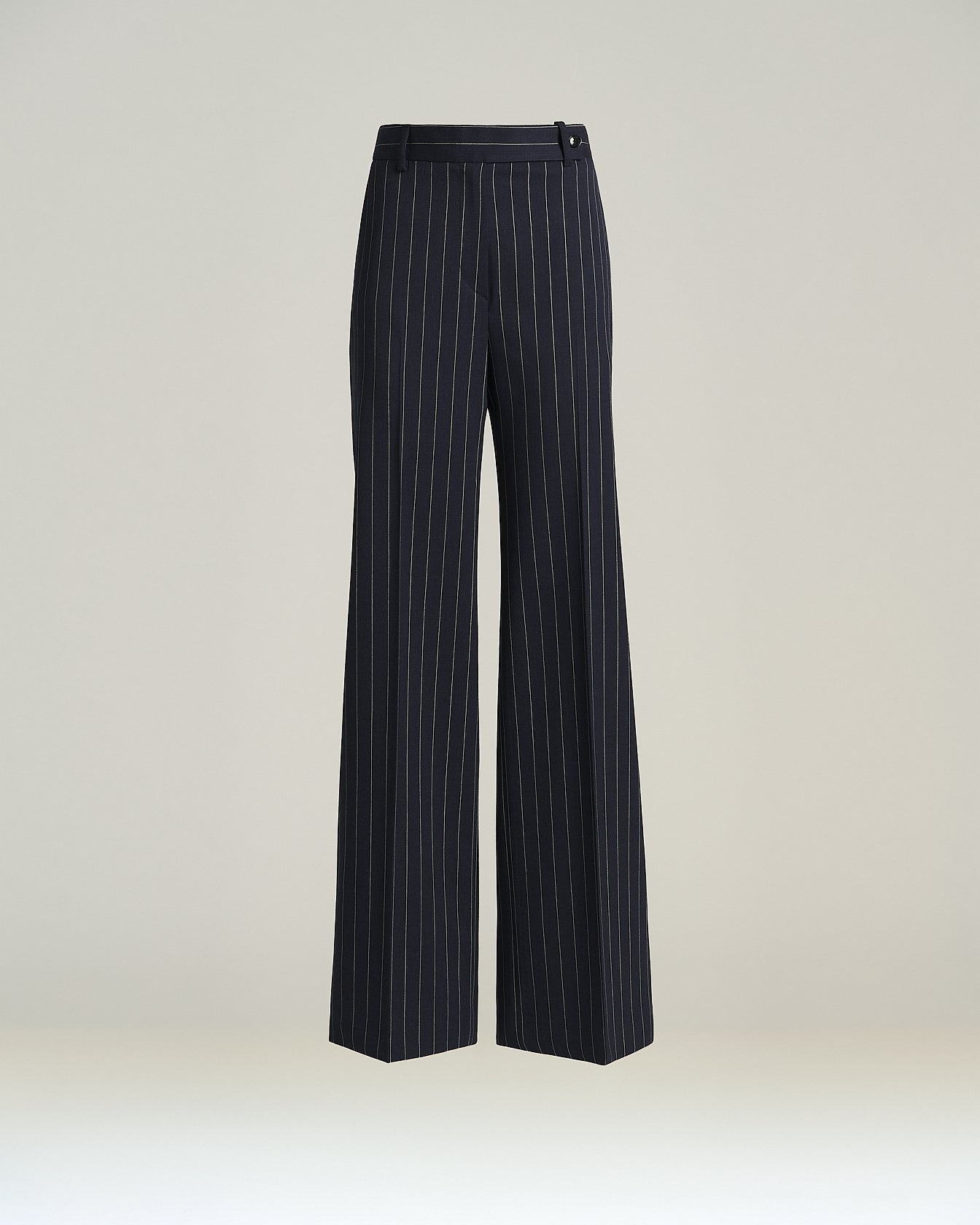 STRETCH WOOL PINSTRIPE TROUSERS