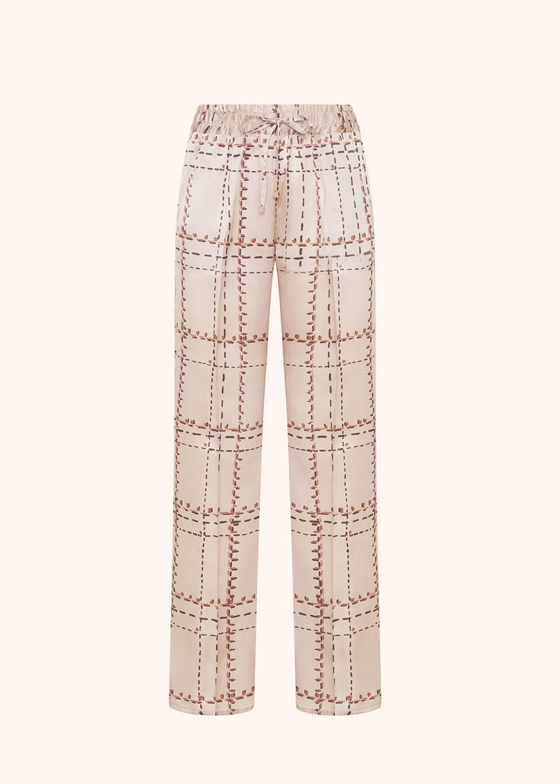 PRINTED SILK DRAWSTRING TROUSERS