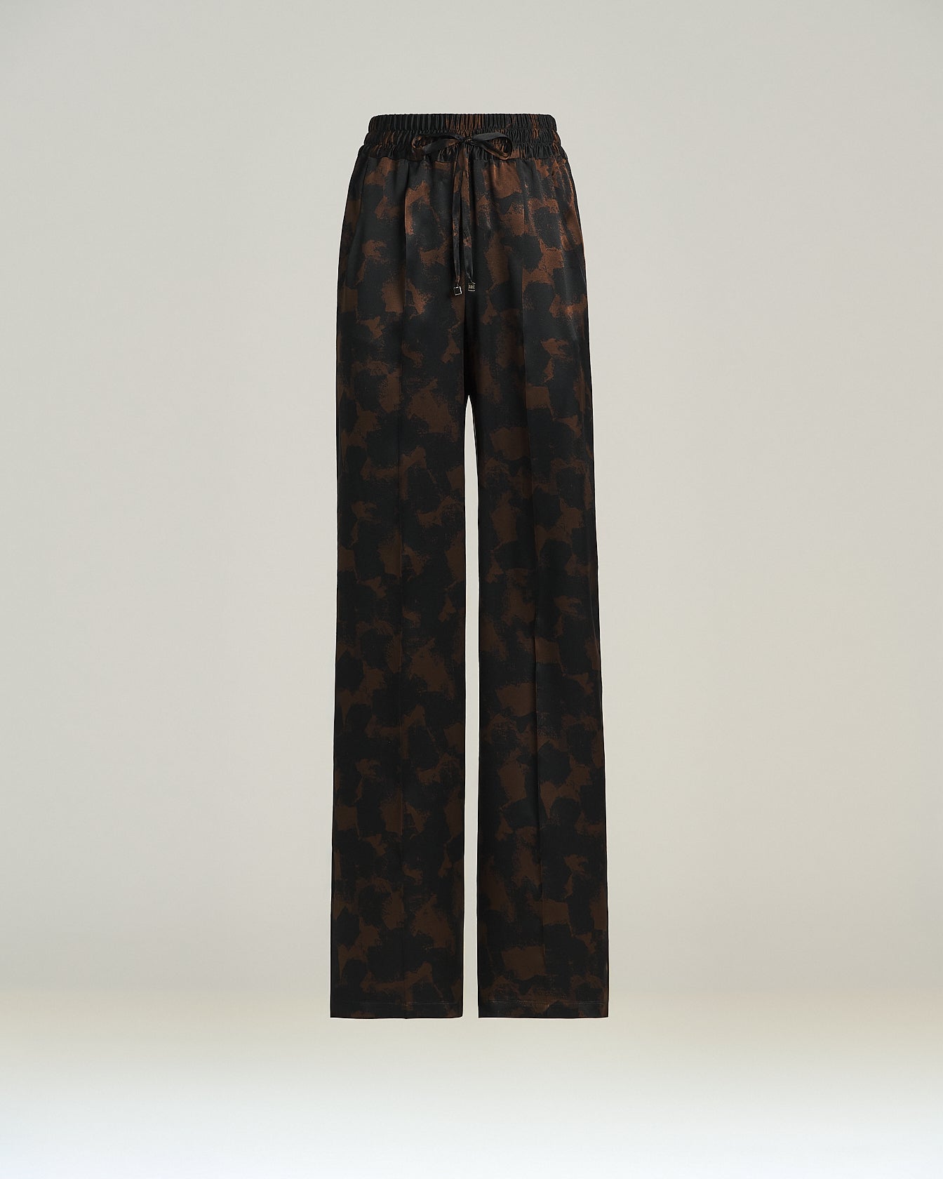 PURE SILK TROUSERS WITH ABSTRACT PRINT