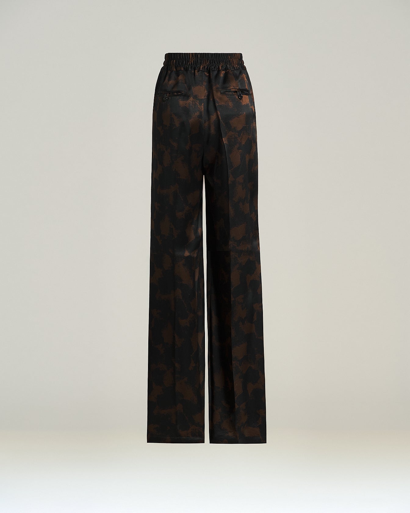 PURE SILK TROUSERS WITH ABSTRACT PRINT