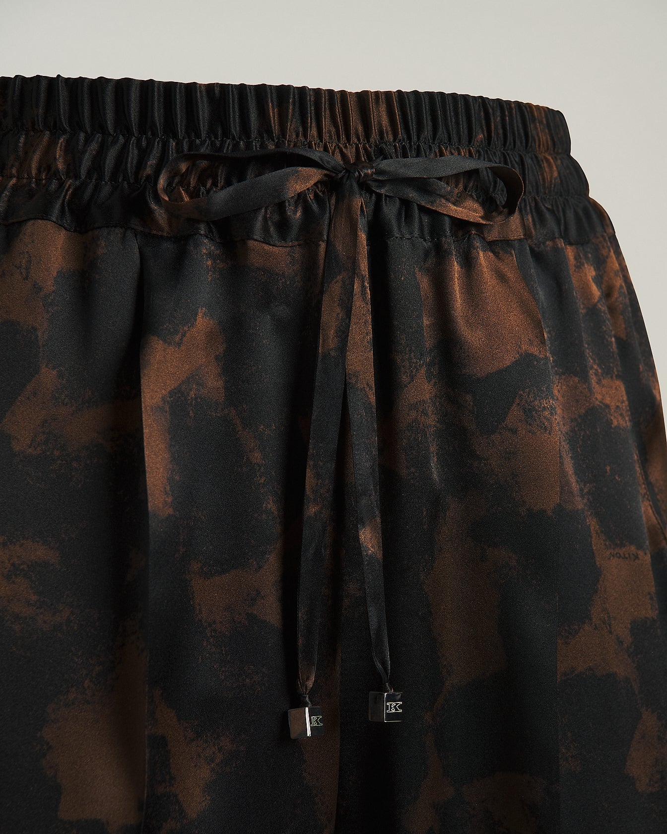 PURE SILK TROUSERS WITH ABSTRACT PRINT