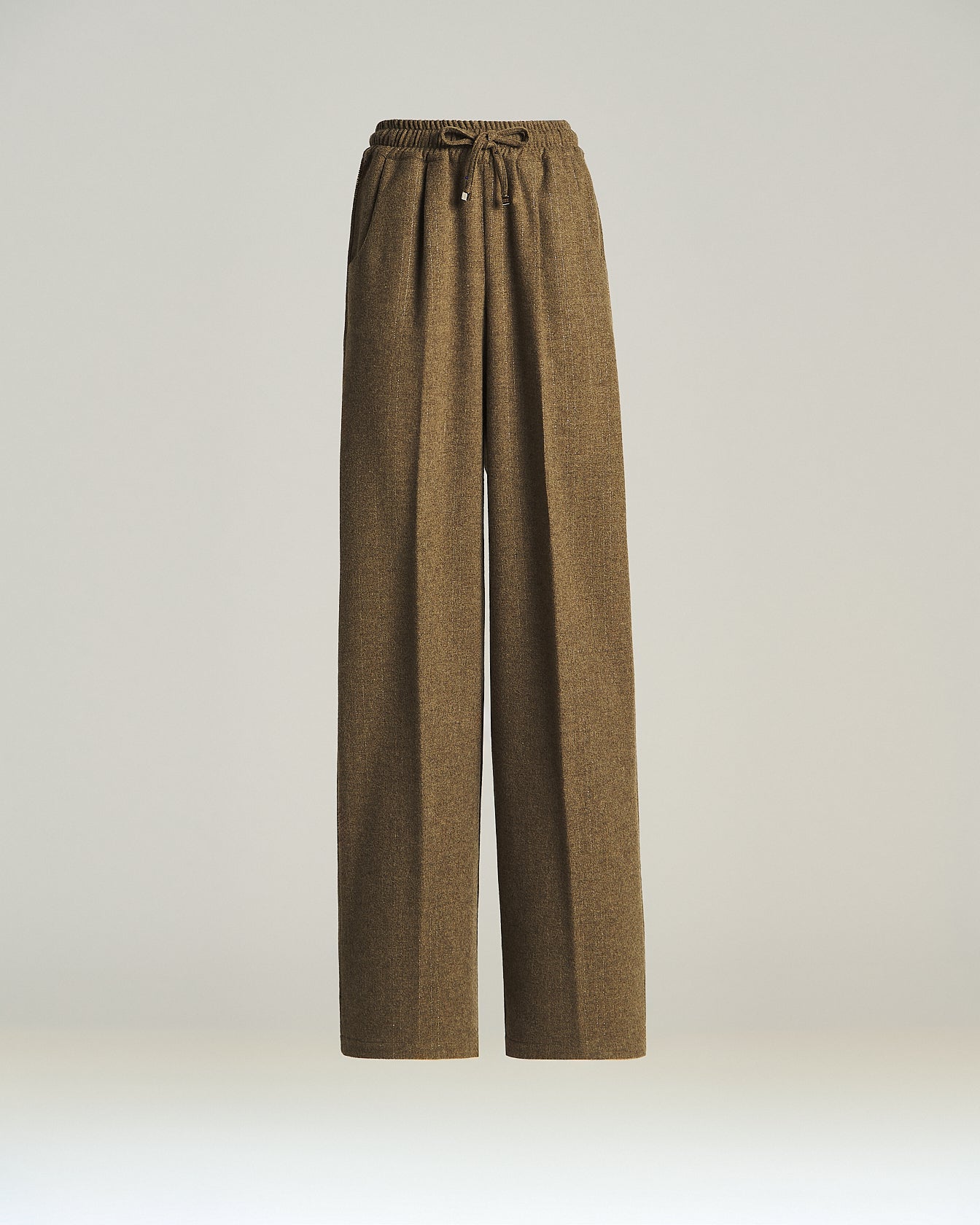 RELAXED FIT WOOL AND CASHMERE TROUSERS