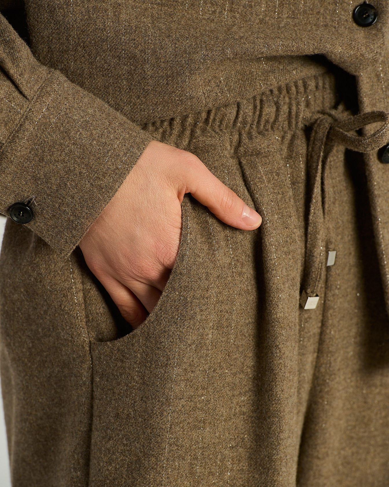 RELAXED FIT WOOL AND CASHMERE TROUSERS