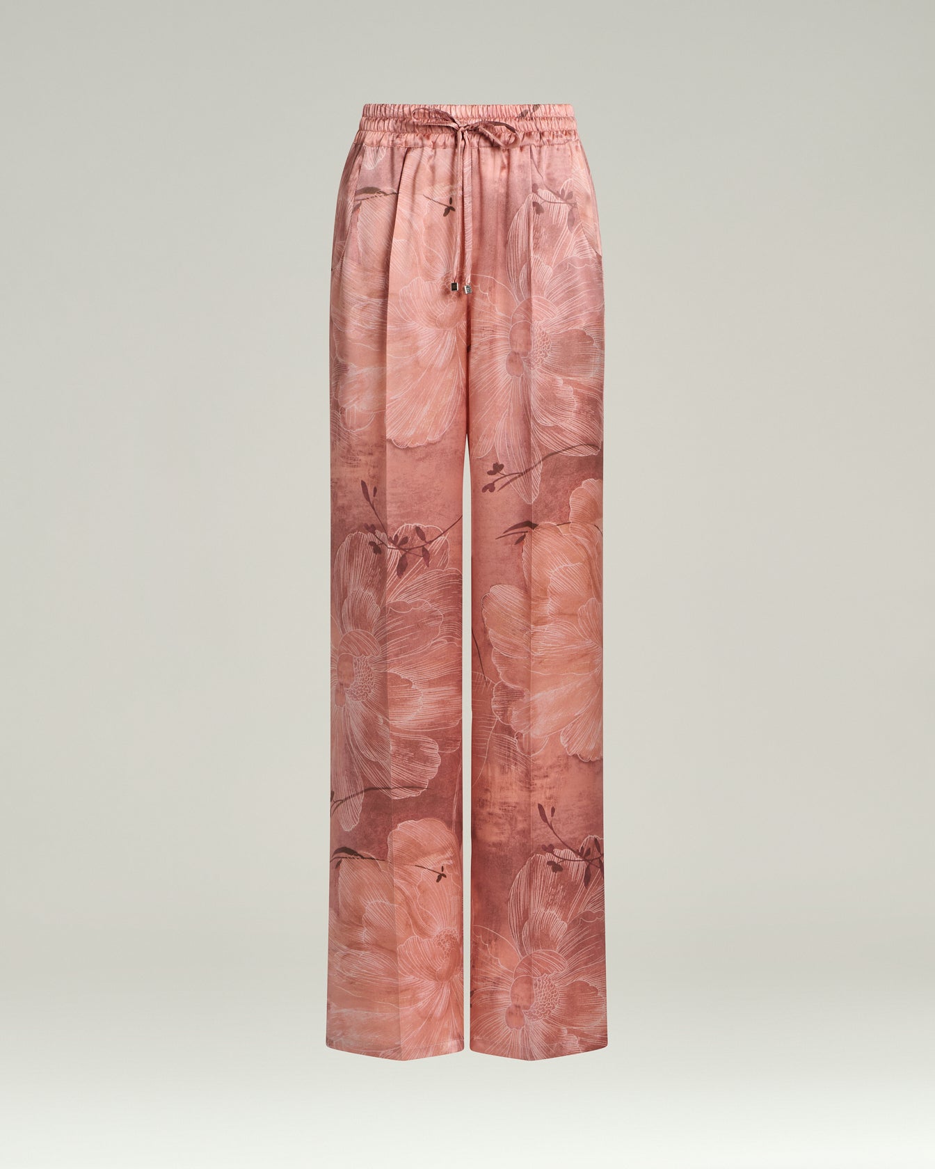 PRINTED PURE SILK TROUSERS