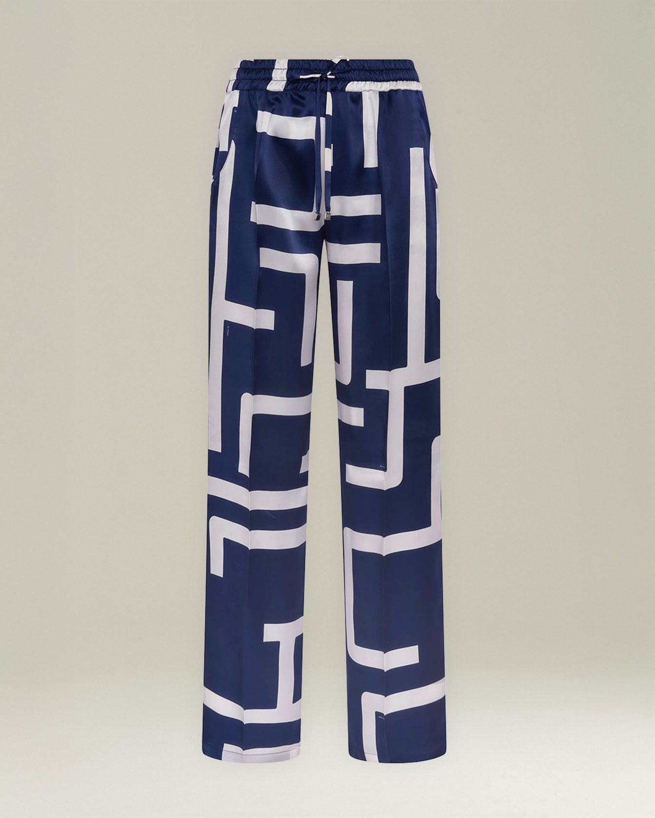 SILK TROUSERS WITH INFINITY MAZE PATTERN