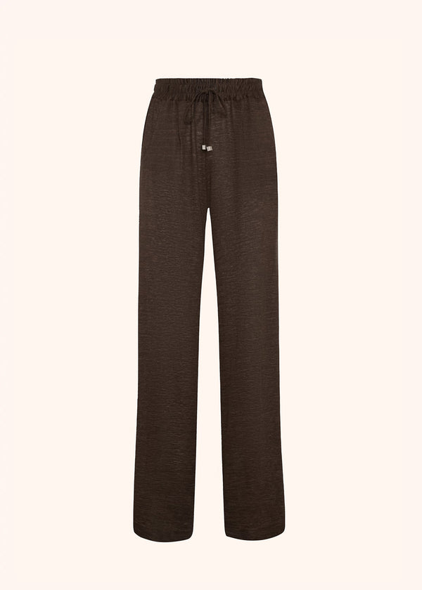 Kiton olive green trousers for woman, in linen 1