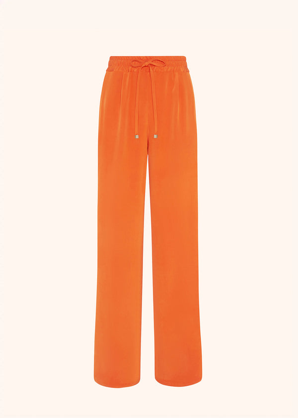 Kiton orange trousers for woman, in silk 1