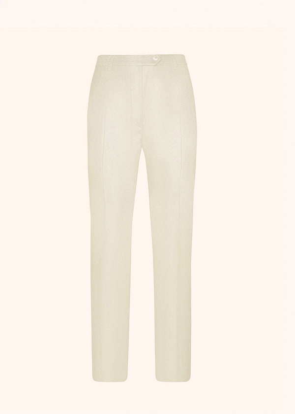 Kiton white trousers for woman, in viscose 1