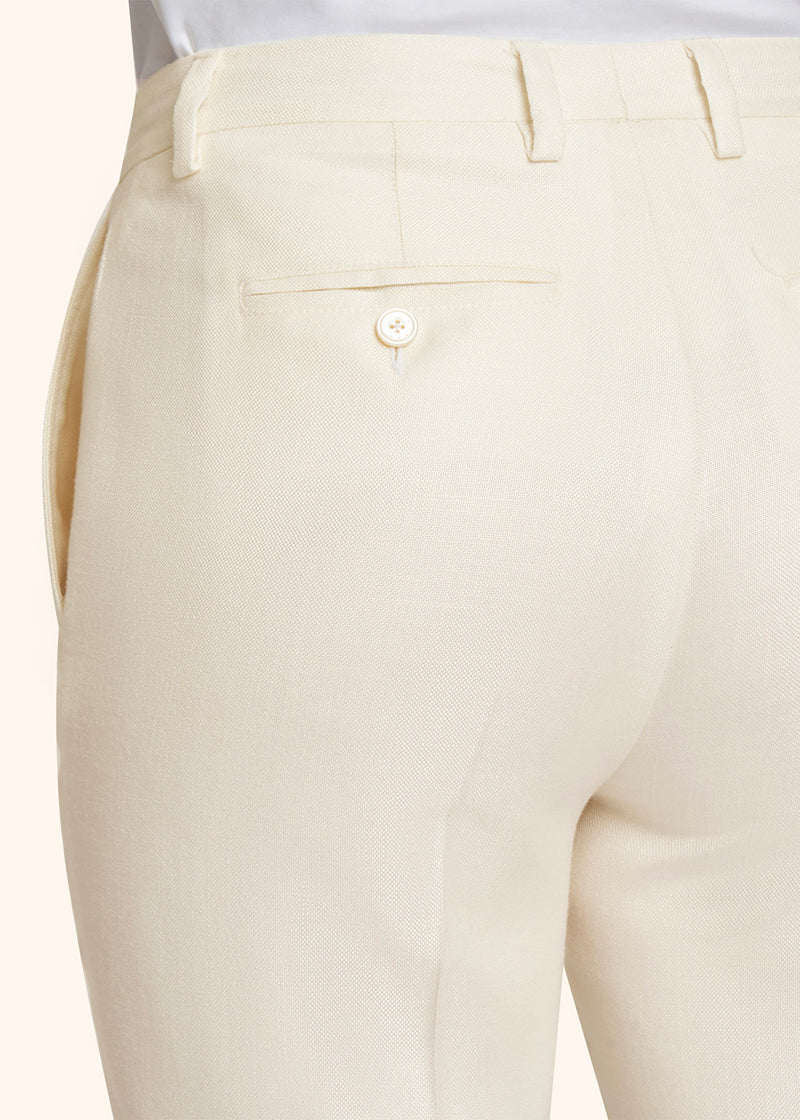 Kiton white trousers for woman, in viscose 4