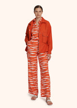 Kiton orange trousers for woman, in silk 5