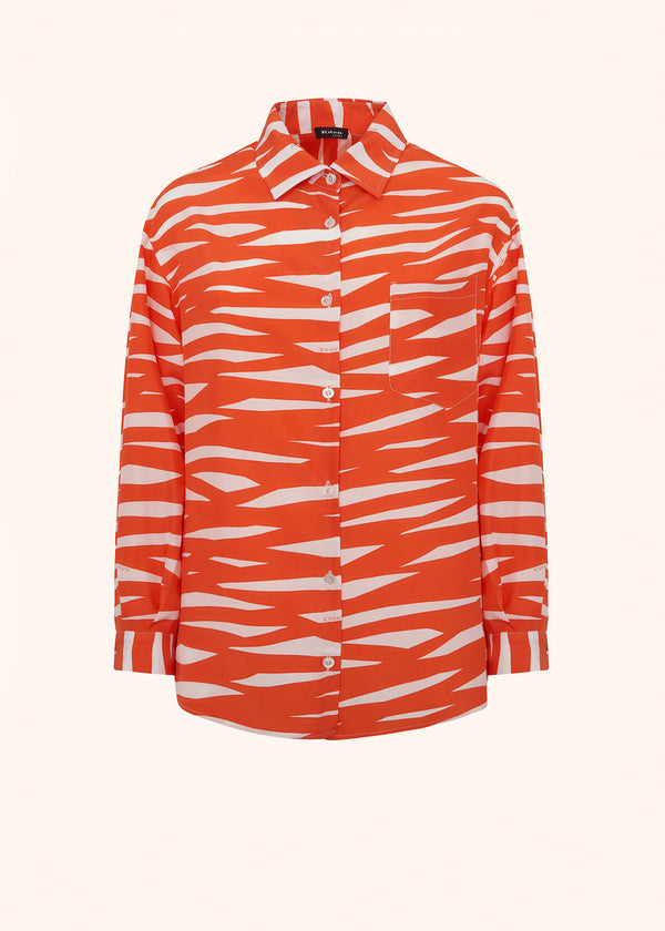 Kiton orange shirt for woman, in silk 1