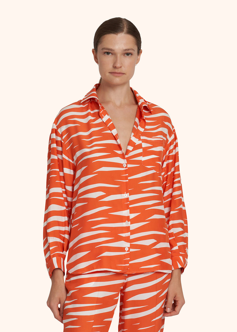 Kiton orange shirt for woman, in silk 2