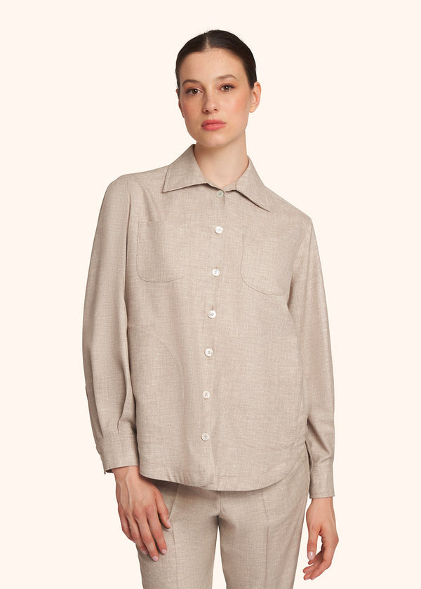 Kiton beige shirt for woman, in virgin wool 2