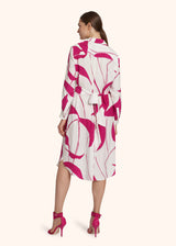 Kiton white/fuchsia dress for woman, in silk 3