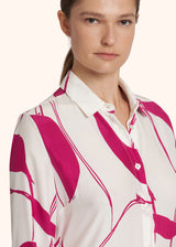 Kiton white/fuchsia dress for woman, in silk 4