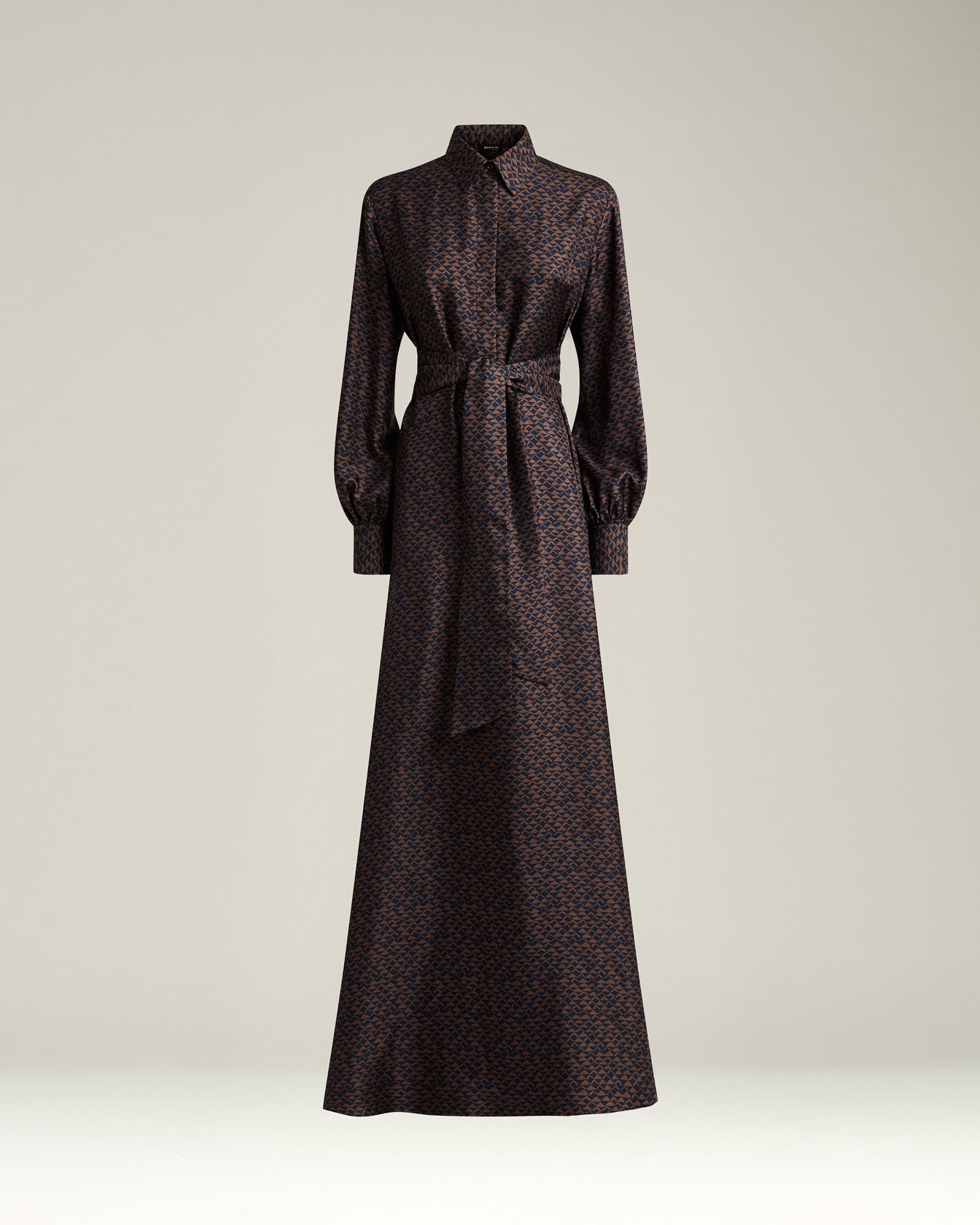LONG PRINTED SILK DRESS
