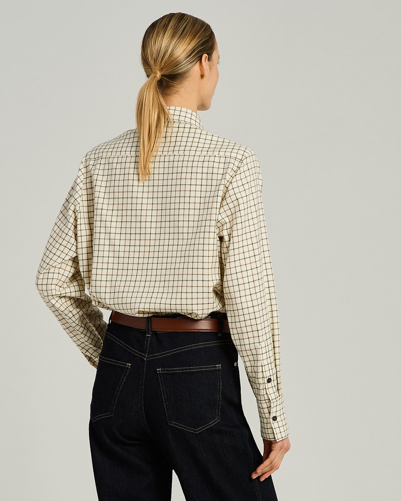 COTTON CHECKED SHIRT WITH DOUBLE PATCH POCKETS