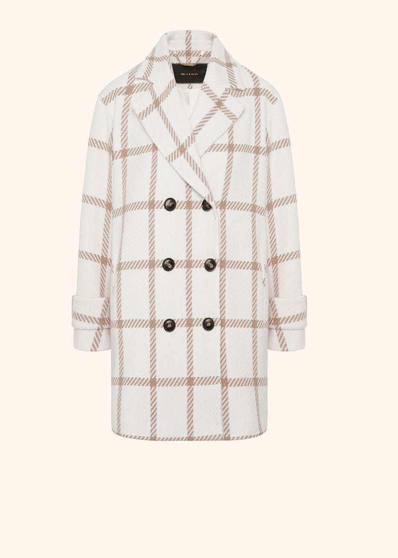 Kiton white coat for woman, in cashmere 1