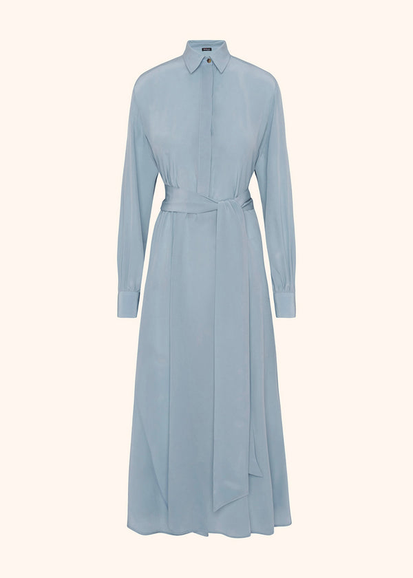Kiton powder blue dress for woman, in silk 1