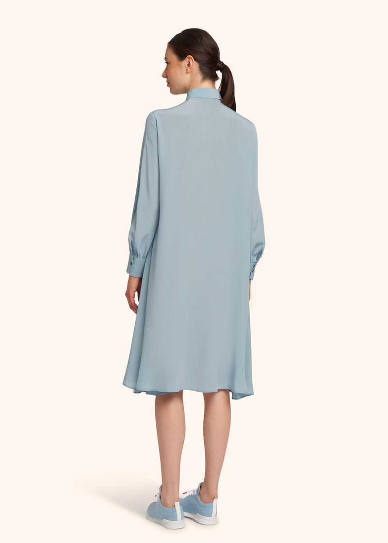 Kiton powder blue dress for woman, in silk 3