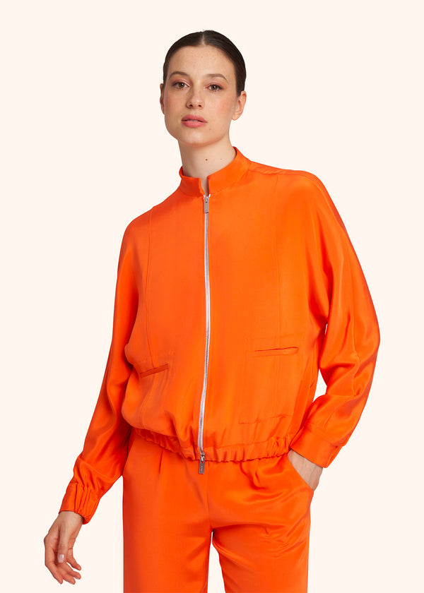 Kiton orange shirt for woman, in silk 2