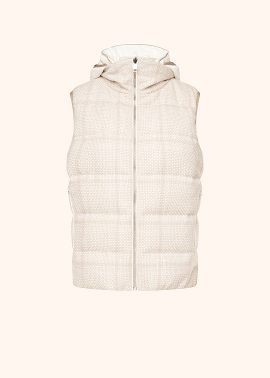 gilet donna, in lana beige – Kiton Italy